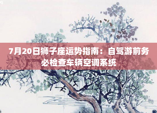 7月20日狮子座运势指南：自驾游前务必检查车辆空调系统