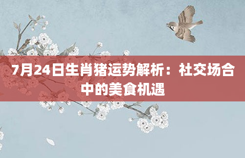 7月24日生肖猪运势解析：社交场合中的美食机遇