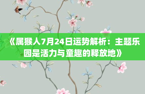 《属猴人7月24日运势解析：主题乐园是活力与童趣的释放地》