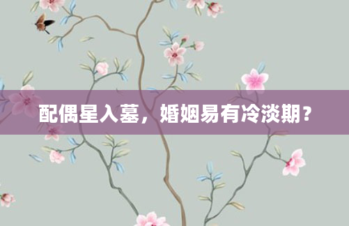 配偶星入墓，婚姻易有冷淡期？