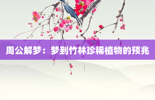周公解梦：梦到竹林珍稀植物的预兆