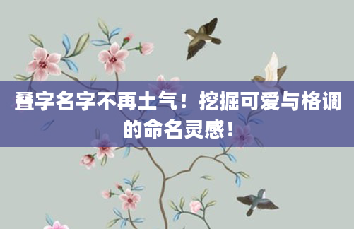 叠字名字不再土气！挖掘可爱与格调的命名灵感！