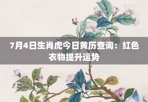7月4日生肖虎今日黄历查询：红色衣物提升运势