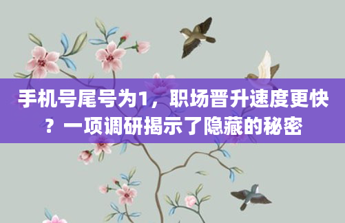 手机号尾号为1，职场晋升速度更快？一项调研揭示了隐藏的秘密