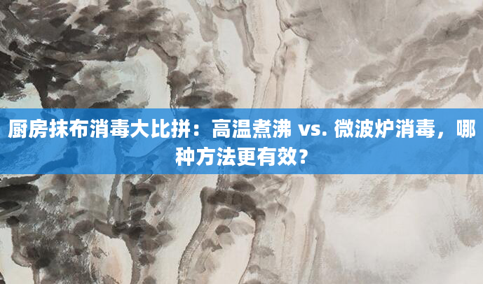 厨房抹布消毒大比拼：高温煮沸 vs. 微波炉消毒，哪种方法更有效？