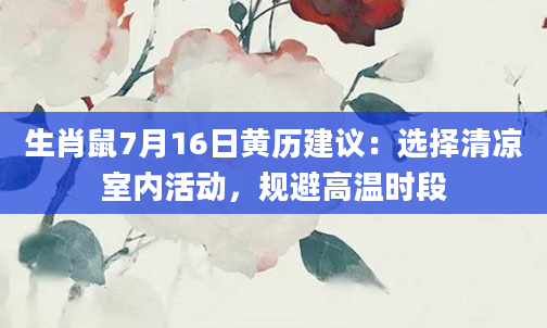生肖鼠7月16日黄历建议：选择清凉室内活动，规避高温时段