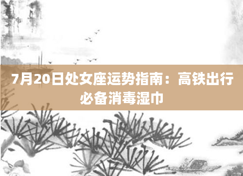 7月20日处女座运势指南：高铁出行必备消毒湿巾