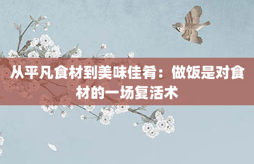 从平凡食材到美味佳肴：做饭是对食材的一场复活术