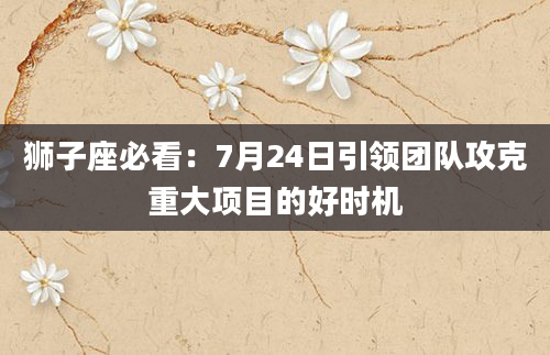 狮子座必看:7月24日引领团队攻克重大项目的好时机