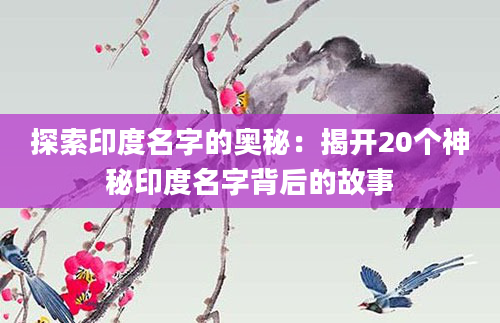 探索印度名字的奥秘:揭开20个神秘印度名字背后的故事