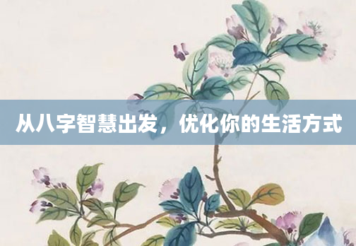 从八字智慧出发,优化你的生活方式