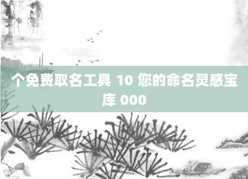 个免费取名工具 10 您的命名灵感宝库 000