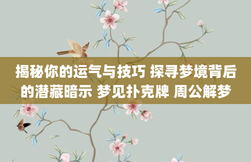 揭秘你的运气与技巧 探寻梦境背后的潜藏暗示 梦见扑克牌 周公解梦