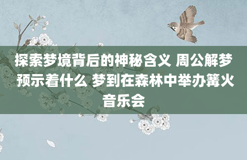 探索梦境背后的神秘含义 周公解梦 预示着什么 梦到在森林中举办篝火音乐会