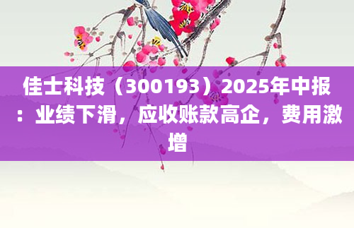 佳士科技(300193)2025年中报:业绩下滑,应收账款高企,费用激增