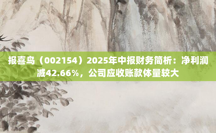 报喜鸟(002154)2025年中报财务简析:净利润减42.66%,公司应收账款体量较大