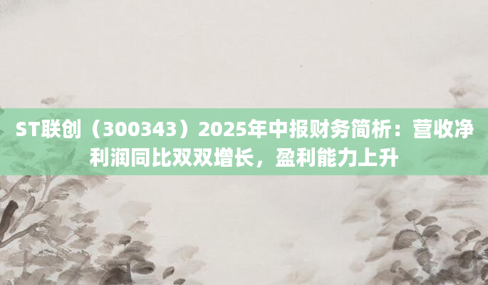 ST联创(300343)2025年中报财务简析:营收净利润同比双双增长,盈利能力上升