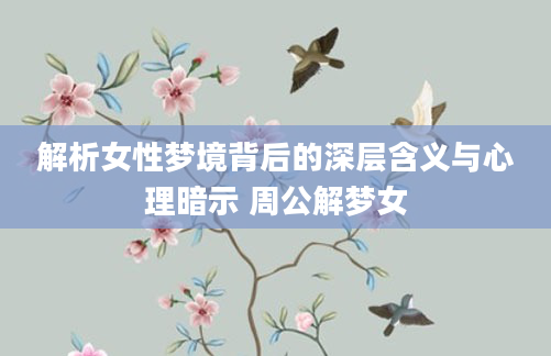 解析女性梦境背后的深层含义与心理暗示 周公解梦女