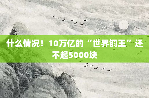什么情况!10万亿的“世界铜王”还不起5000块