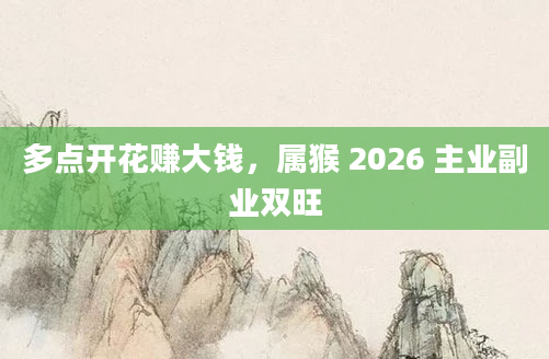 多点开花赚大钱,属猴 2026 主业副业双旺