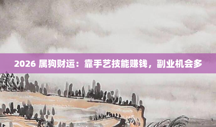 2026 属狗财运:靠手艺技能赚钱,副业机会多