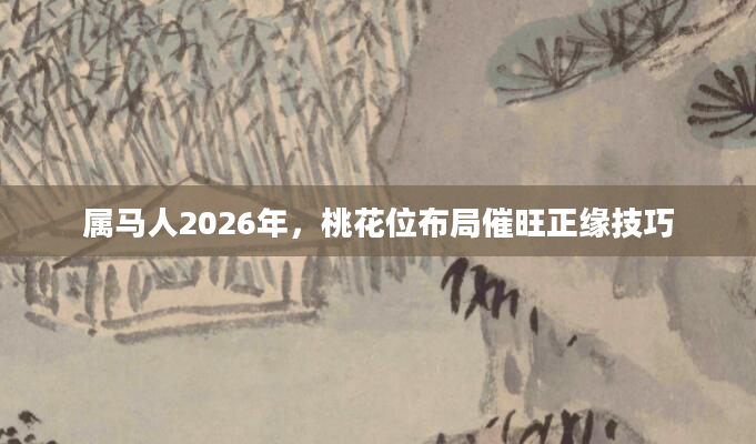 属马人2026年,桃花位布局催旺正缘技巧