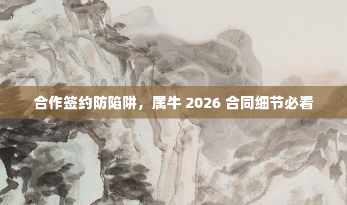 合作签约防陷阱,属牛 2026 合同细节必看