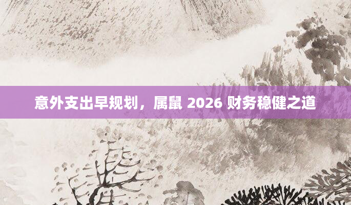 意外支出早规划,属鼠 2026 财务稳健之道