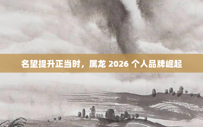 名望提升正当时,属龙 2026 个人品牌崛起