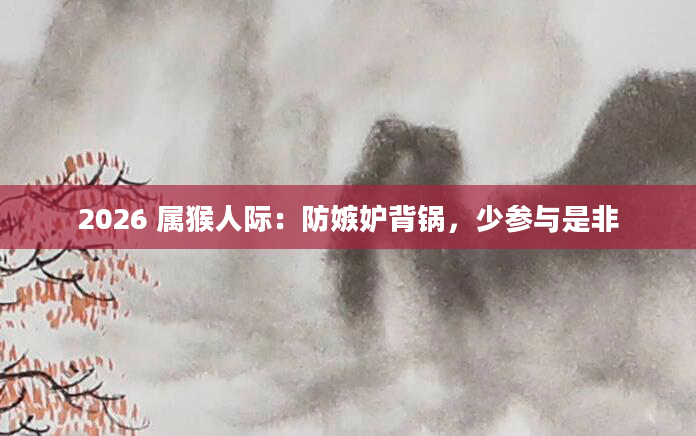 2026 属猴人际:防嫉妒背锅,少参与是非