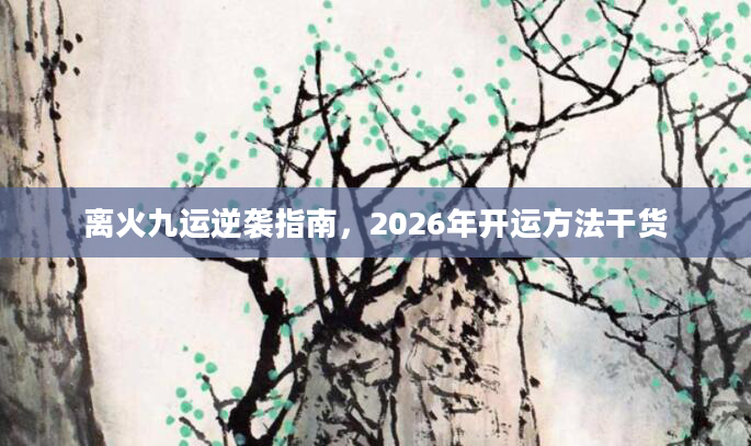 离火九运逆袭指南,2026年开运方法干货
