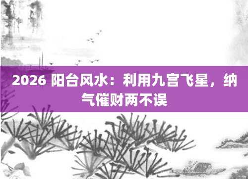 2026 阳台风水:利用九宫飞星,纳气催财两不误