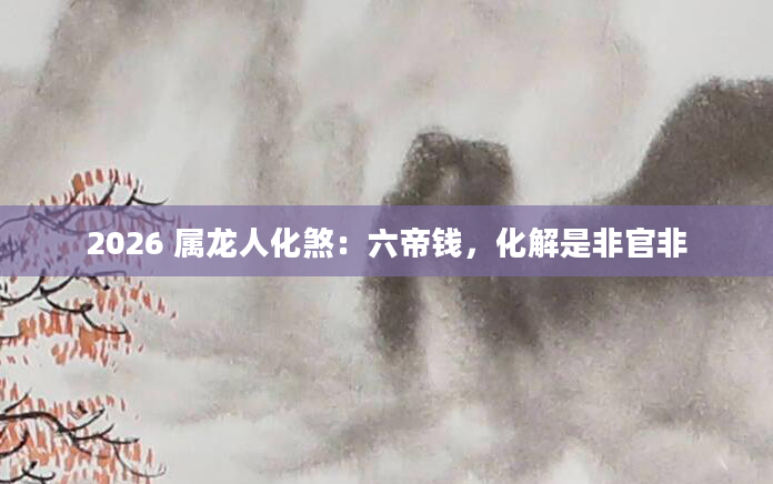 2026 属龙人化煞:六帝钱,化解是非官非