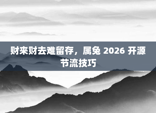 财来财去难留存,属兔 2026 开源节流技巧