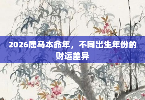 2026属马本命年,不同出生年份的财运差异