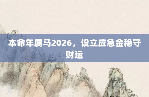 本命年属马2026,设立应急金稳守财运