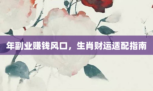 年副业赚钱风口,生肖财运适配指南