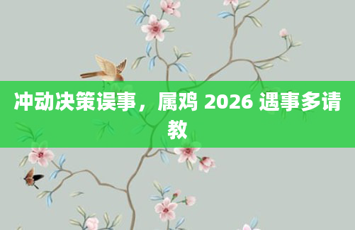 冲动决策误事,属鸡 2026 遇事多请教