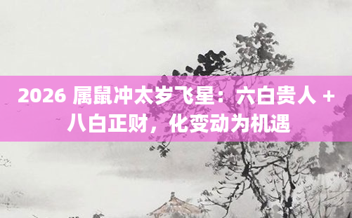 2026 属鼠冲太岁飞星:六白贵人 + 八白正财,化变动为机遇