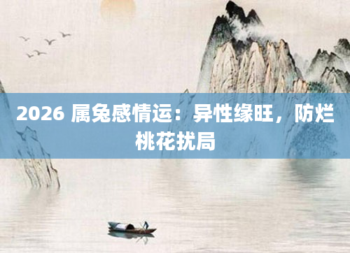2026 属兔感情运:异性缘旺,防烂桃花扰局