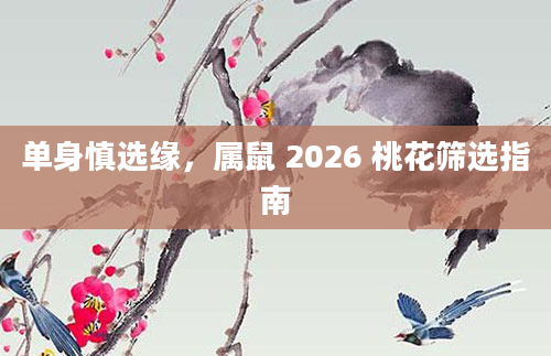 单身慎选缘,属鼠 2026 桃花筛选指南