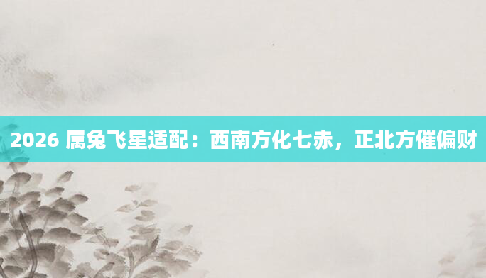 2026 属兔飞星适配:西南方化七赤,正北方催偏财