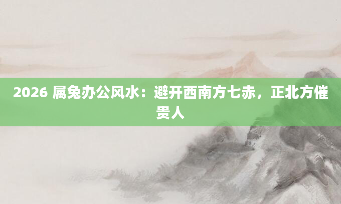 2026 属兔办公风水:避开西南方七赤,正北方催贵人