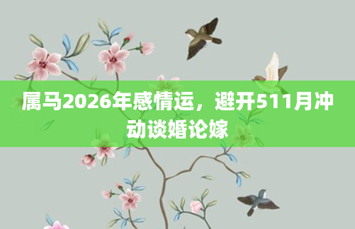 属马2026年感情运,避开511月冲动谈婚论嫁