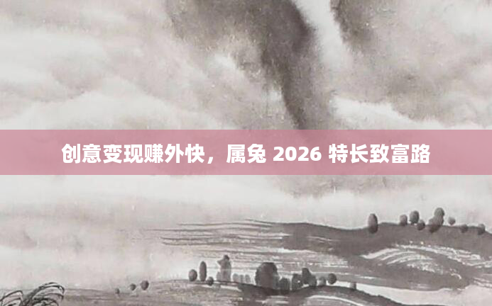 创意变现赚外快,属兔 2026 特长致富路