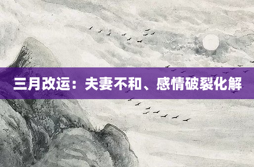 三月改运:夫妻不和、感情破裂化解