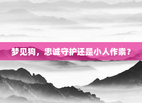梦见狗,忠诚守护还是小人作祟?