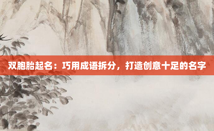 双胞胎起名:巧用成语拆分,打造创意十足的名字