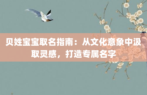 贝姓宝宝取名指南:从文化意象中汲取灵感,打造专属名字