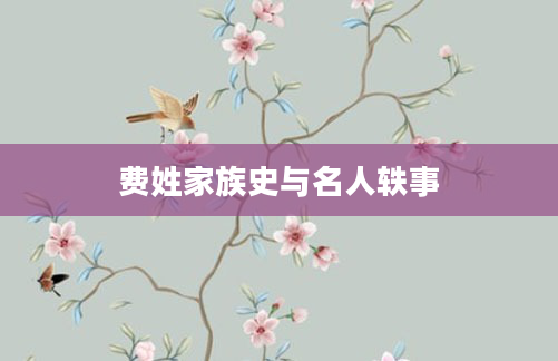 费姓家族史与名人轶事